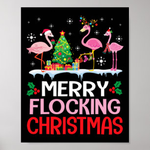 Flamingo Weihnachten tanzt auf dem Schnee Merrick  Poster