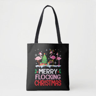 Flamingo Weihnachten tanzt auf dem Schnee Merrick  Tasche