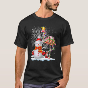 Flamingo Weihnachtsbaum Schneemann Santa Hut Flami T-Shirt