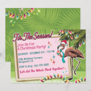 Flamingo Weihnachtsfeste Party Einladungen