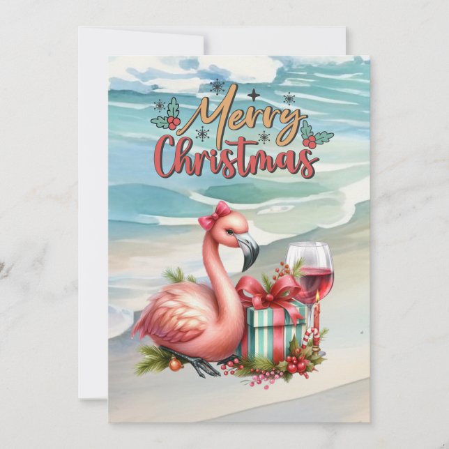 FLAMINGO Weihnachtsgeschenk Feiertagskarte (Vorderseite)