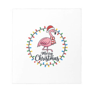Flamingo Weihnachtslichter Urlaub Notizblock