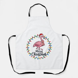 Flamingo Weihnachtslichter Urlaub Schürze
