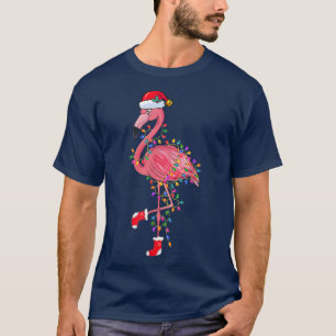 Flamingo Weihnachtsmannmütze Xmas Lights Flamingo T-Shirt