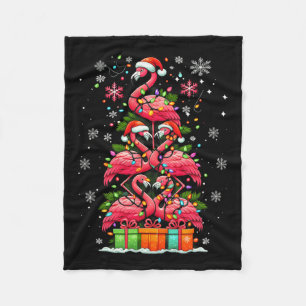 Flamingo Weihnachtsmannmütze Xmas Lights Weihnacht Fleecedecke