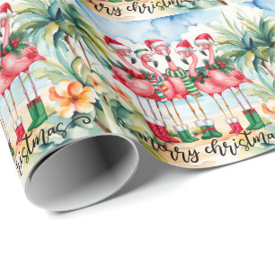 Flamingo Weihnachtsthema Geschenkpapier