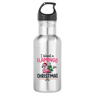 Flamingo Weihnachtszitat Vektor Edelstahlflasche