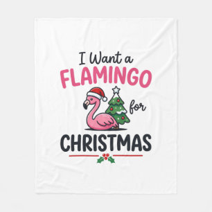 Flamingo Weihnachtszitat Vektor Fleecedecke