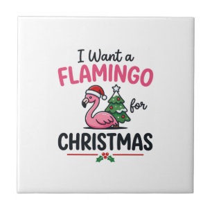 Flamingo Weihnachtszitat Vektor Fliese