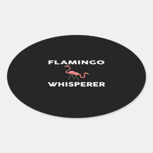 Flamingo Whisperer Novelle Flamingos Ovaler Aufkleber