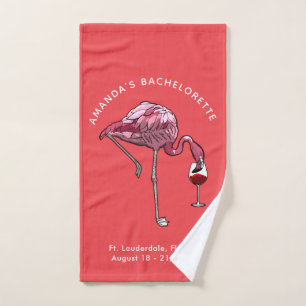 Flamingo Wine Drinker Junggeselinnen-Abschied Cust Handtuch