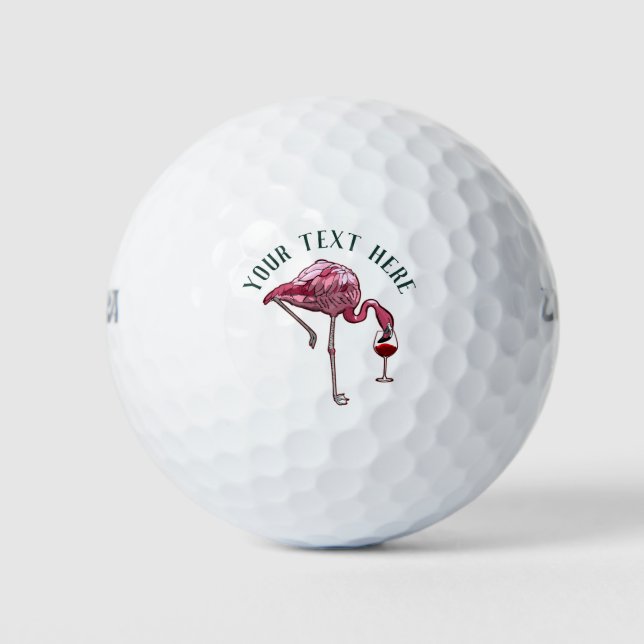 Flamingo Wine Drinker Neu Geschenke Custom Golfball (Vorderseite)