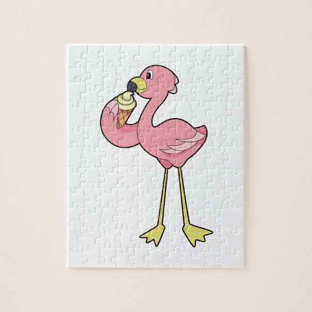 Flamingo with Waffle ice cream (Vertikal)