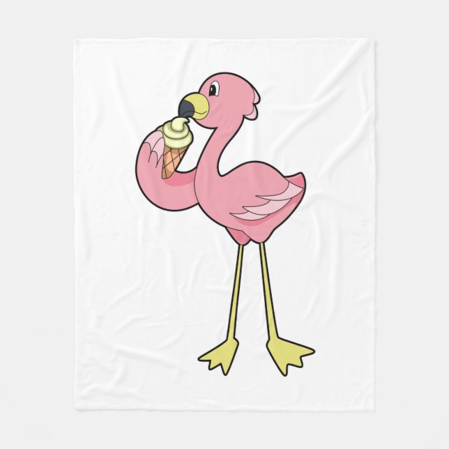 Flamingo with Waffle ice cream Fleecedecke (Vorderseite)