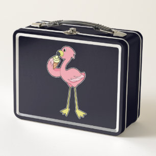 Flamingo with Waffle ice cream Metall Brotdose