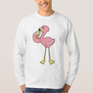 Flamingo with Waffle ice cream T-Shirt