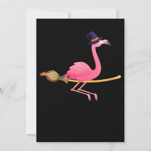 Flamingo Womens Funny Flamingo Witch Halloween Dankeskarte
