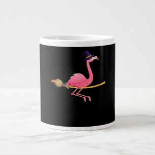 Flamingo Womens Funny Flamingo Witch Halloween Jumbo-Tasse