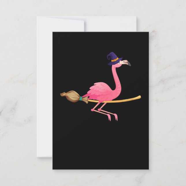 Flamingo| Womens Funny Flamingo Wittling Halloween Einladung (Vorderseite)