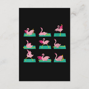 Flamingo Yoga Posen Meditation Übungen Begleitkarte