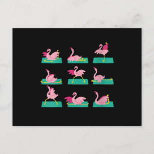 Flamingo Yoga Posen Meditation Übungen Einladungspostkarte
