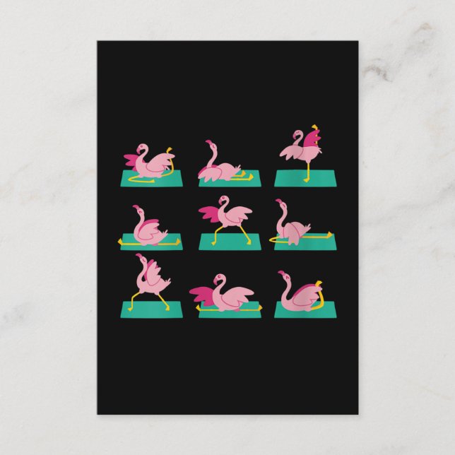 Flamingo Yoga Posen Meditation Workout Übung Begleitkarte (Vorderseite)