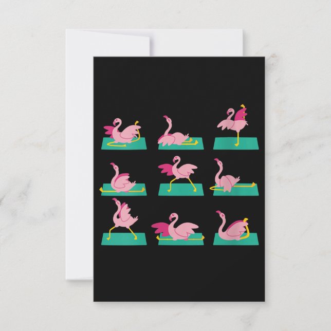 Flamingo Yoga Posen Meditation Workout Übung Dankeskarte (Vorderseite)