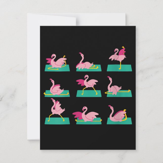 Flamingo Yoga Posen Meditation Workout Übung Einladung (Vorderseite)