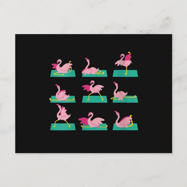 Flamingo Yoga Posen Meditation Workout Übung Postkarte (Vorderseite)