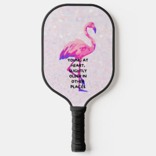 Flamingo Young at Heart Funny Sprichwort Zitat Pickleball Schläger
