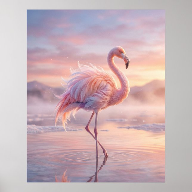 Flamingo Zuckerwatte Poster (Vorne)