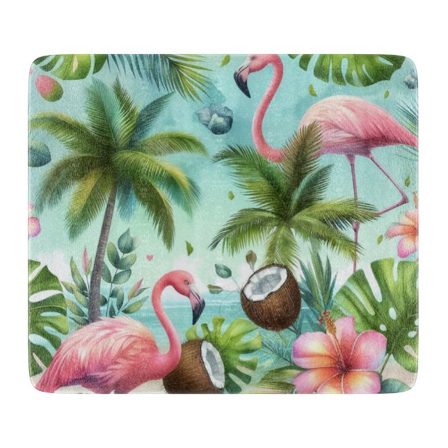 Flamingo Zuflucht Schneidebrett (Vorderseite)