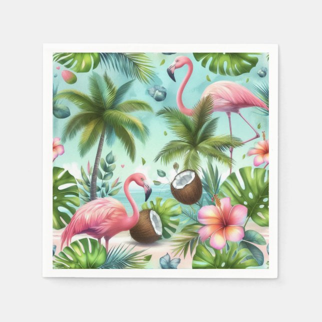 Flamingo Zuflucht Serviette (Vorderseite)