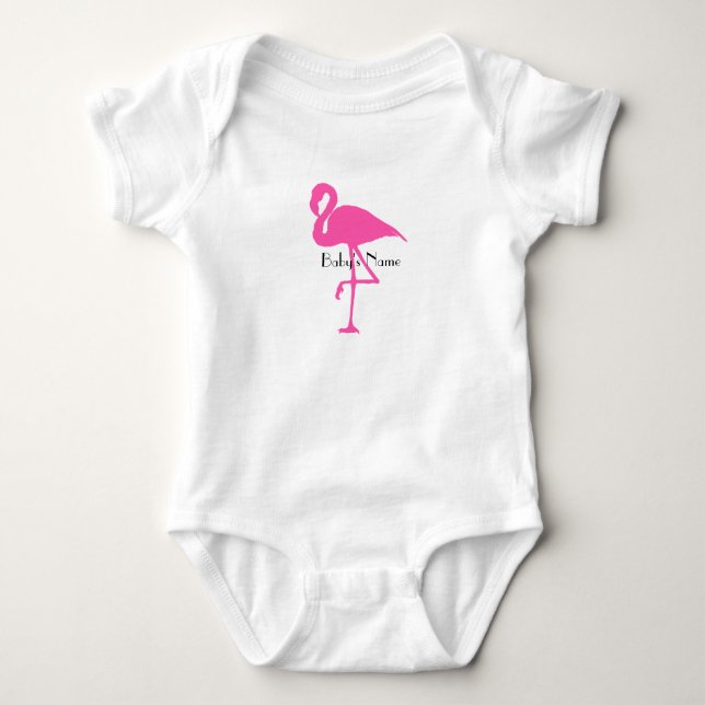 Flamingobaby - fertigen Sie Namen besonders an Baby Strampler (Vorderseite)