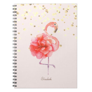 Flamingoblume, Goldene Konfetti Notizblock