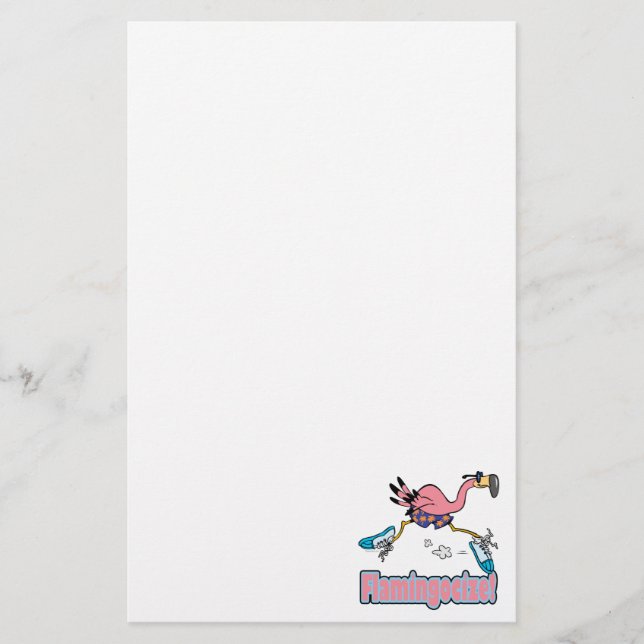 Flamingocize Joggen Flamingo Cartoon Briefpapier (Vorderseite)