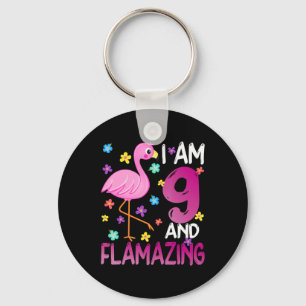 Flamingoo   Ich bin 9 Phantastisch 9. Geburtstag Schlüsselanhänger