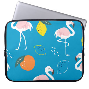 Flamingos, abstrakte tropische Früchte, trendige P Laptopschutzhülle