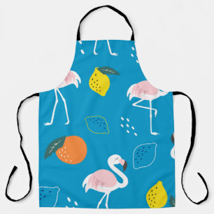 Flamingos, abstrakte tropische Früchte, trendige P Schürze
