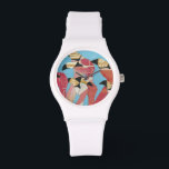 Flamingos Armbanduhr<br><div class="desc">"Flamingoes-Flock II" von Jennifer Rutledge. Verfügt über eine Gruppe von Flamingos mit unterschiedlichen Texturen angewendet.</div>