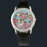 Flamingos Armbanduhr<br><div class="desc">"Flamingoes-Flock II" von Jennifer Rutledge. Verfügt über eine Gruppe von Flamingos mit unterschiedlichen Texturen angewendet.</div>