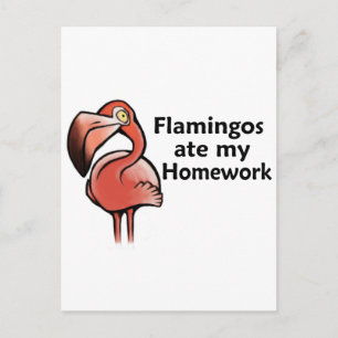 Flamingos aß meine Hausaufgaben Postkarte