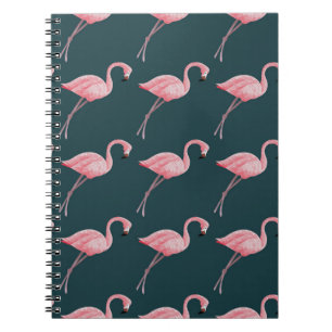 Flamingos auf blauen, Vintagen, nahtlosen Mustern. Notizblock