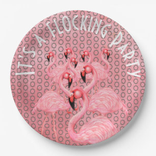 Flamingos auf der Papierplatte Pappteller