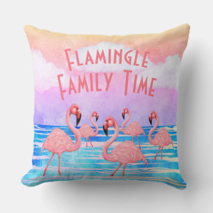 Flamingos auf der Parade Kissen