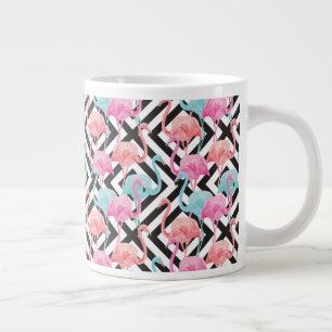 Flamingos auf feinem Design-Muster Jumbo-Tasse