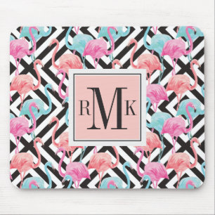 Flamingos auf mutigem Entwurfs-Muster Mousepad