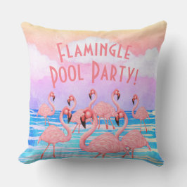 Flamingos auf Parade Kissen