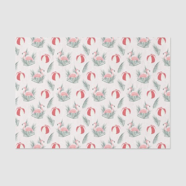 Flamingos & Beach Balls (Design 65 Pink Serie) Seidenpapier (Vorderseite)