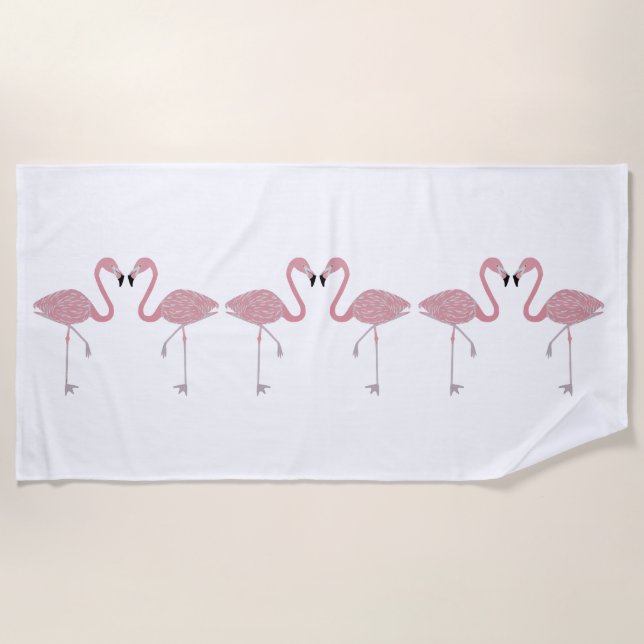 Flamingos Beach Handtuch (Vorderseite)